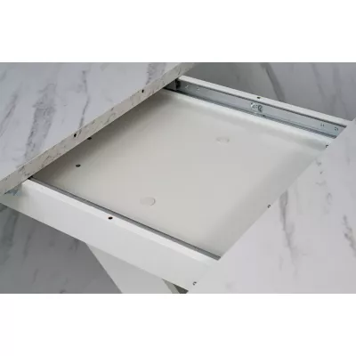 PEPAX kihúzható étkezőasztal - fehér márvány / fehér