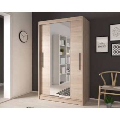 Modern gardrób Zorea 01 120 cm, sonoma tölgyfa korpusz, sonoma tölgyfa + tükör