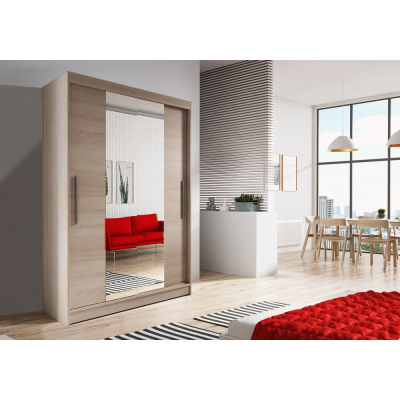 Modern gardrób Zorea 01 120 cm, sonoma tölgyfa korpusz, sonoma tölgyfa + tükör