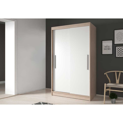Zorea 04 modern gardróbszekrény 120 cm, sonoma tölgy, fehér