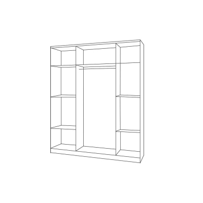 Háromajtós gyerekszobai szekrény SVEN 1, fogantyúkkal - szélesség 120 cm, piros