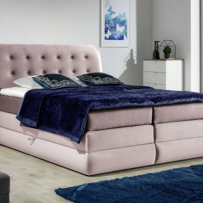 Vika masszív kontinentális ágy 200x200, rózsaszín