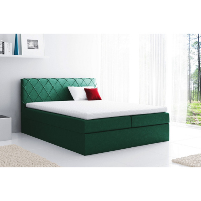 Perez kényelmes kárpitozott ágy 180x200, zöld