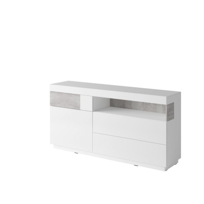 Modern komód SHADI, fehér + beton