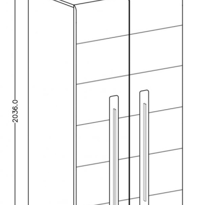 Kétajtós kombinált szekrény IVA - szélesség 90 cm, Grandson tölgyfa