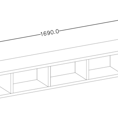 COLORADO polc elválasztókkal 169 cm, antracit