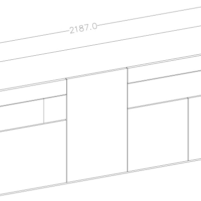 SHADI modern komód, négyajtós, fehér + beton