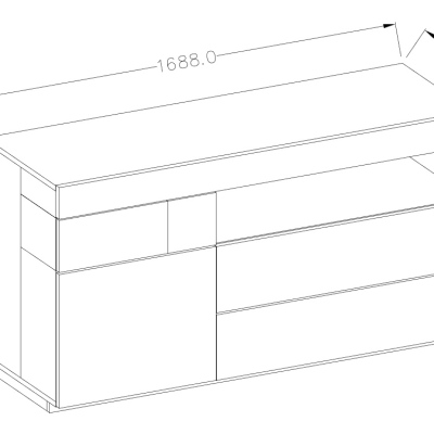 Modern komód SHADI, fehér + beton