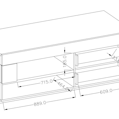 SHADI egyszerű TV-asztal, matera/wotan tölgy