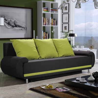 AMITERNO divatos kanapé, zöld + fekete