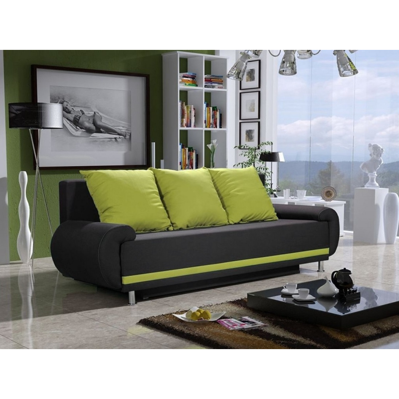 AMITERNO divatos kanapé, zöld + fekete