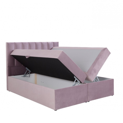 BEATRIX kárpitozott ágy steppelt mintával 180x200 - fekete