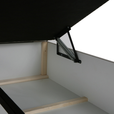 BEATRIX kárpitozott ágy steppelt mintával 180x200 - fekete