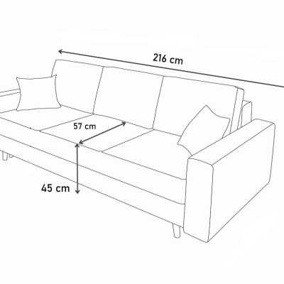 Modern MALIN nyitható kanapé, piros + fekete ökobőr
