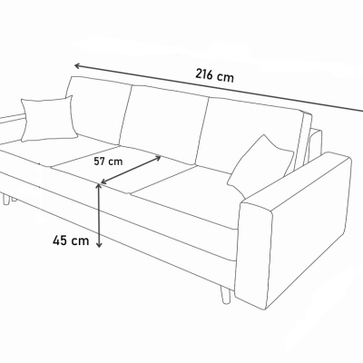 Modern MALIN nyitható kanapé, fekete + zöld