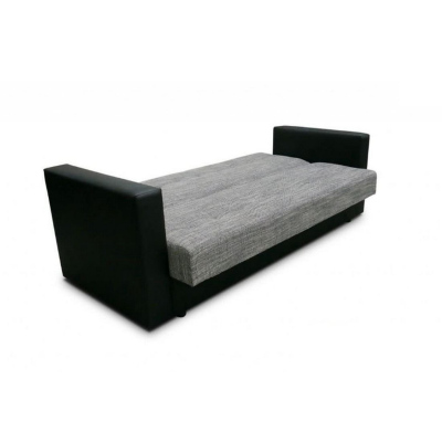 Modern MALIN nyitható kanapé, fekete + szürke ökobőr