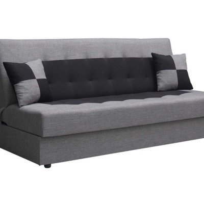 MALENA kanapé ágykiemelő szerkezettel, fekete + szürke