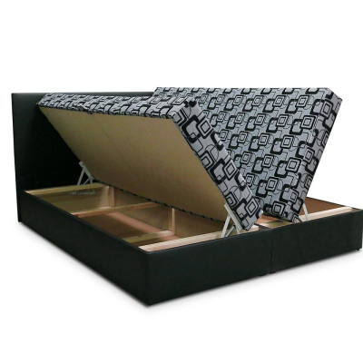 DANIELA ellenálló kárpitozással rendelkező ágy tárolóhellyel 160x200, fekete