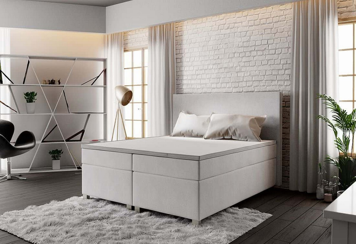 ASSAR boxspring ágy 140x200, bézs