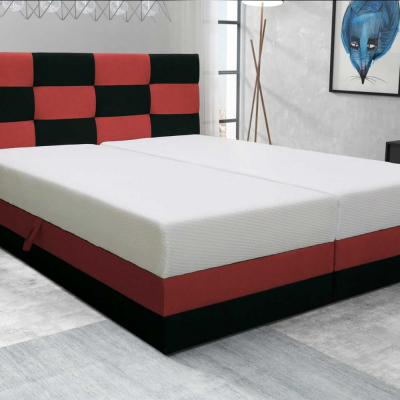 Dizájnos MARLEN ágy 180x200, piros + fekete