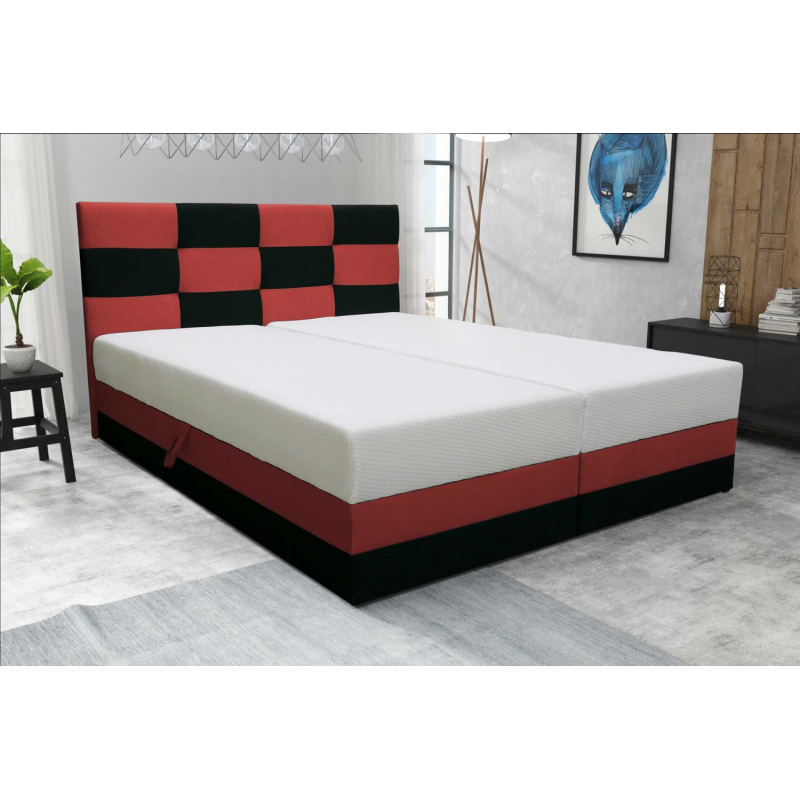 Dizájnos MARLEN ágy 180x200, piros + fekete