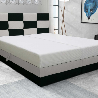 Dizájnos MARLEN ágy 140x200, fekete + bézs