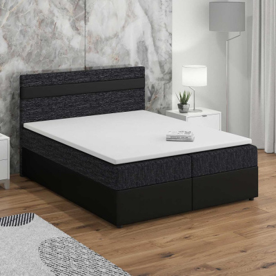 SISI boxspring ágy 180x200, fekete