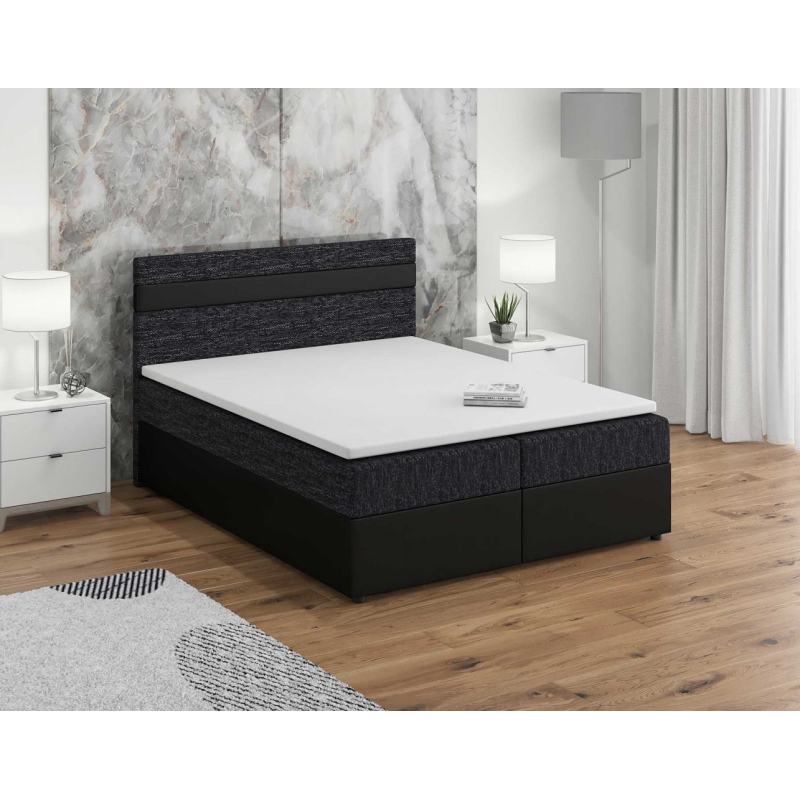 SISI boxspring ágy 180x200, fekete