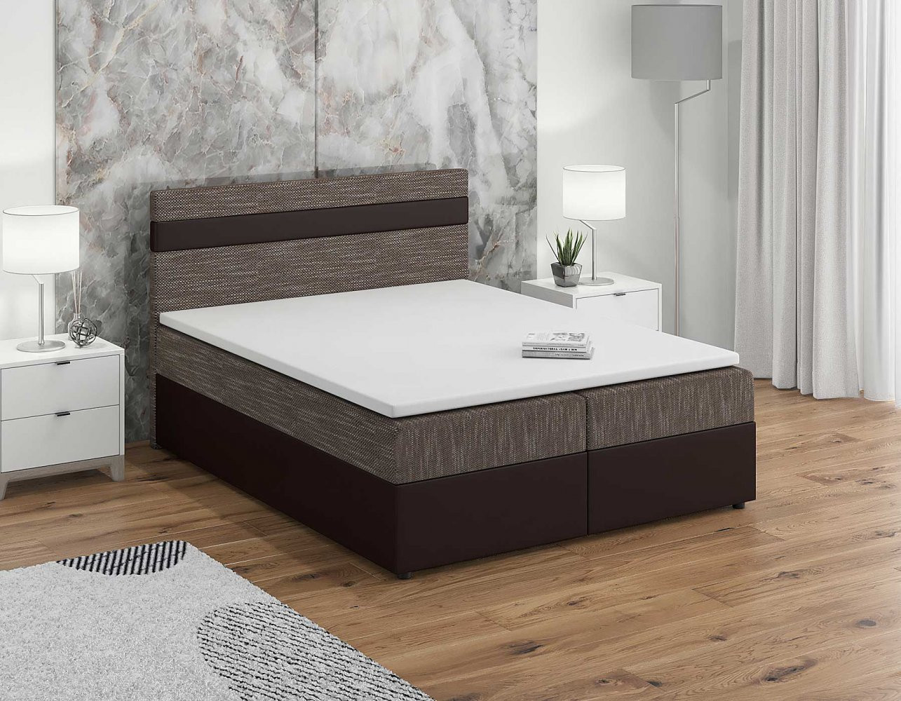 SISI boxspring ágy 160x200, barna