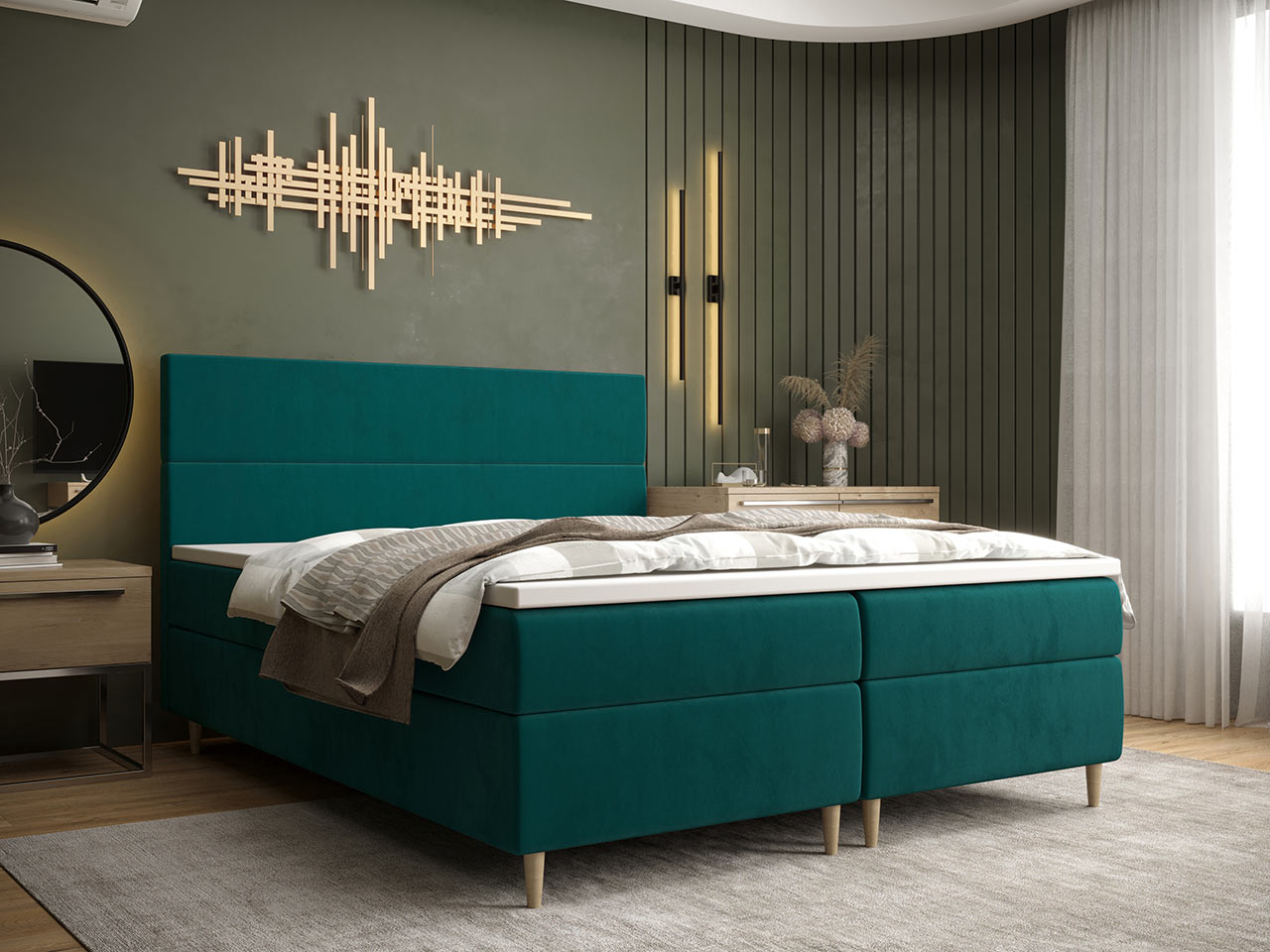 ANGELES boxspring ágy tárolóval